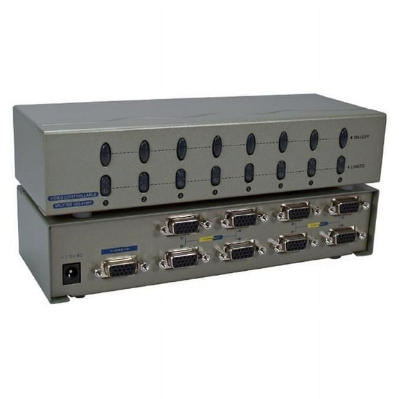 QVS  400 MHz 8 Port VGA Video Splitter & Distribution Amplifier with Port On & Off Switch