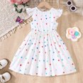thumbnail image 4 of WhouRiu Girls Rainbow Print Ruffle Tank Dress Cute Sleeveless Casual Long Dress White,Sizes 2-3, 4 of 5