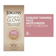 Angle View: Jergens Natural Glow Sunless Tanning Face Moisturizer Lotion for Fair to Medium Skin Tones, SPF 20, 2 fl oz