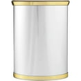 thumbnail image 3 of Mylar 13Qt Oval Wastebasket (Brushed Chrome with Gold), 3 of 5