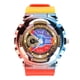 thumbnail image 2 of Reloj de cuarzo gradiente resistente al agua, ligero, de larga duración, reloj de pulsera deportivo de moda preciso, parte superior amarilla, parte inferior roja, 2 of 5