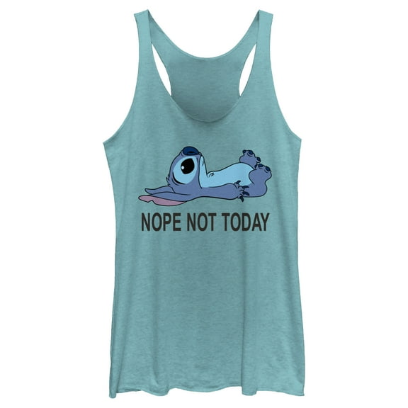 Women's Lilo & Stitch Nope Not Today  Racerback Tank Top Tahiti Blue Large