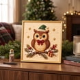 thumbnail image 4 of Christmas Pearl Diamond Art Kit for Adults 5D Sparkling Raised Bead Painting Set on Framed Canvas Complete DIY Craft with Owl Patterns Holiday Home Wall Decor Gift for Beginners, 4 of 7