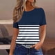 thumbnail image 5 of Tops de Cuello Redondo para las Mujeres de Manga Corta Impresa Casual, Camiseta de Moda para Uso Diario Y de Fiesta, 5 of 7