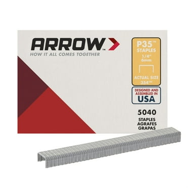 Arrow 354 P35 Flat Crown Staples, 3/8" x1/4", 5040 Pack, Made in the USA