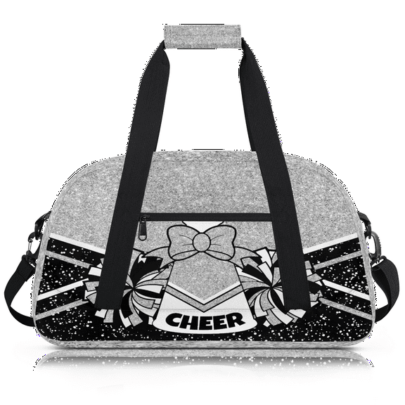 Herdesigns Cheerleading Bags Overnight Duffel Bags Cheer Silver Sport Gym Bag Travel Bag Travel Waterproof Weekender Bag Carry On Travel Tote Bag Dance Bags