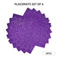 thumbnail image 3 of Placemats Set of 4 / 6, Glitter Purple Placemats for Dining Table Indoor/Outdoors Heat Resistant Washable Placemats 18" x 12", 3 of 8