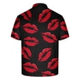 thumbnail image 4 of Men's Valentine's Day T-Shirt Heart Printed Casual Short Sleeved Lapel Button Shirt,Valentine's Day Gift for Him Multicolor, 4 of 5