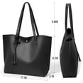 thumbnail image 7 of Women Tote Bags, Top Handle Satchel Handbags, Leather Tote Bag with Tassel, Available for Work and Outings, Black, 7 of 7