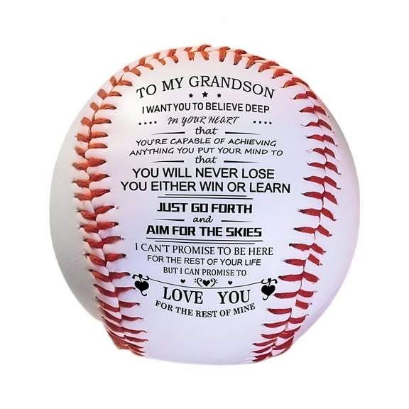 BESTSKY To My Grandson Baseball,You Will Never Lose,Personalized Printed Baseball,Love You for My Rest Of My Life,Love Gift From Grandparents Baseball Ball Grandson Gifts for Graduation Birthday