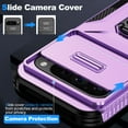 thumbnail image 2 of Allytech Rugged Case for Google Pixel 9 Pro XL, [Slide Camera Cover] [360° Rotating Kickstand] [Military Protection] [Magnetic Car Mount] Non-Slip Anti-Scratch Shockproof Heavy Duty Case - Purple, 2 of 8