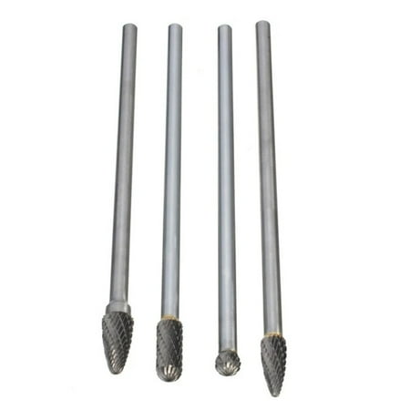 

Ana 4pc Rotary Burr 1/4 inch 6mm Shank 150mm Long Carbide Cutter CNC Engraving Bit