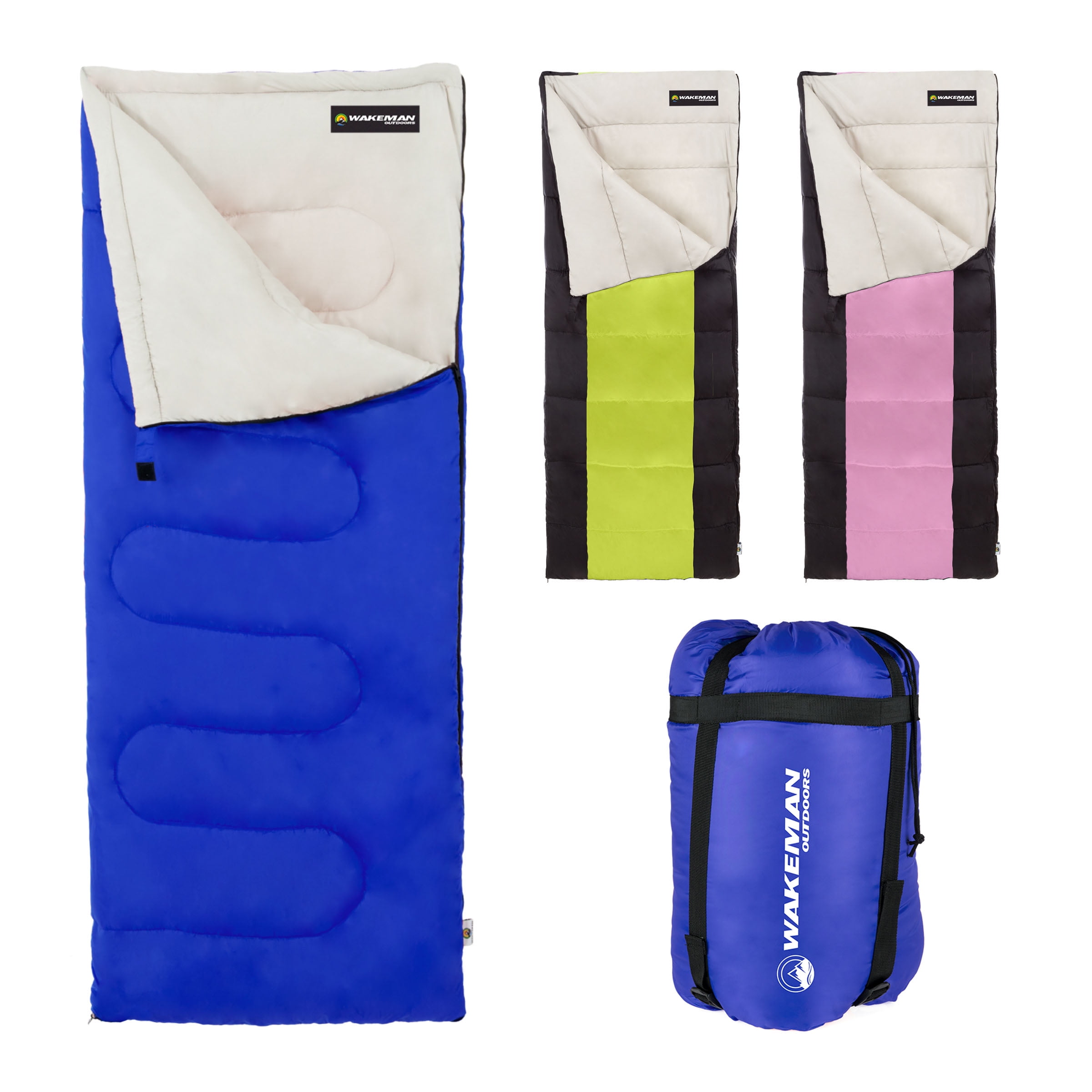 Wakeman Outdoors Warm Sleeping Bag with Insulated Filling for Adults (Blue)