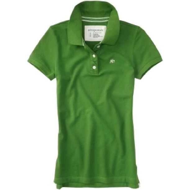 Aeropostale Womens Uniform A87 3 Button Polo Shirt, Verde, X-Small