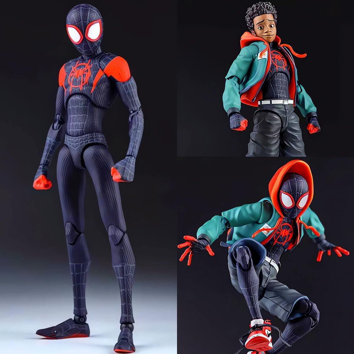 Cyinyin Spider Superhero Action Figure , Into The Spider-Verse Miles Morales Sentinel Sv-Action Figure Exclusive Super Heroes, Moveable Pvc Figure Collectible Model Figurine Statue