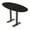 Black Cypress w/Matte Black Base, variant on Boat Oval Bistro Height Meeting Table T-Shaped Metal Base 34x70 Bar Table