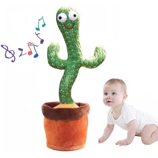 Juguete de peluche electrónico de cactus bailarines con iluminación, grabación de cactus cantores y repetición de lo que dices, juguete de peluche de cactus para decoración familiar, divertidos jugue Namotu CZWJ-XM145