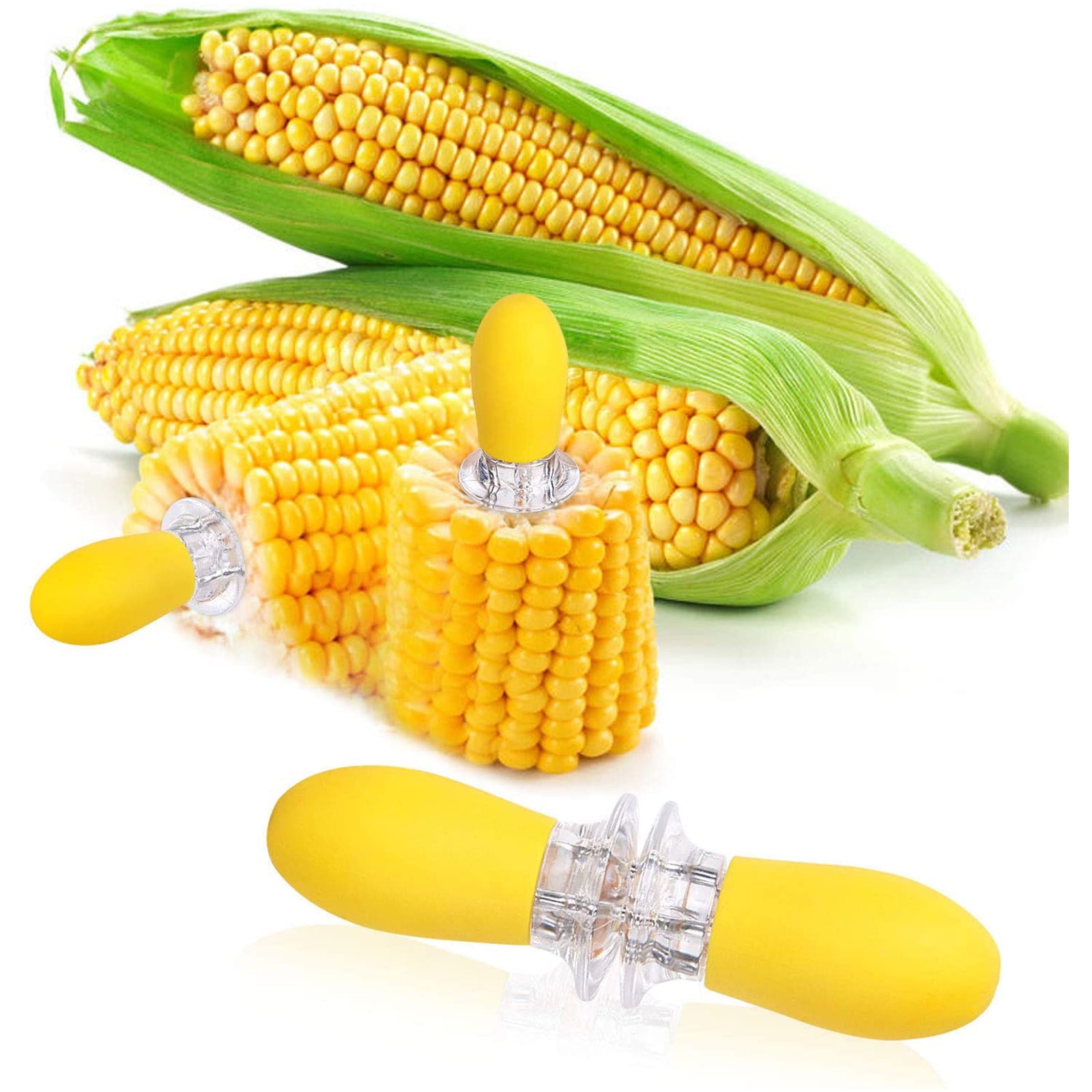 Corn On The Cob Holders Stainless Steel BBQ Prongs Skewers Forks Party N3 