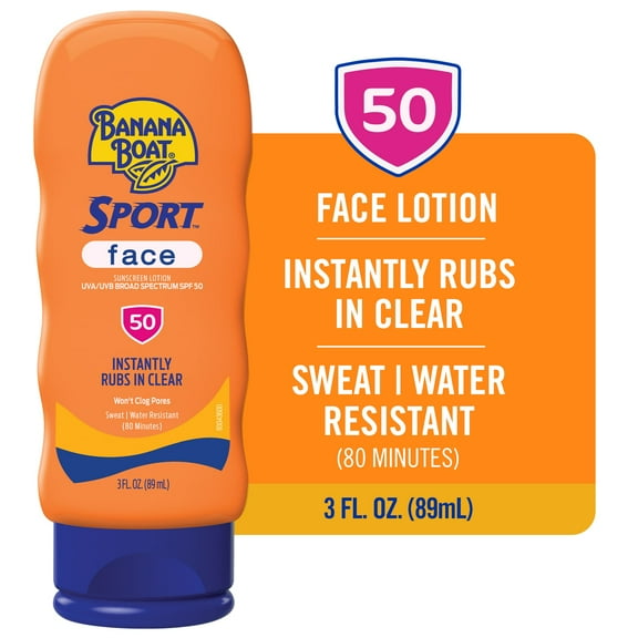 Banana Boat Sport Sunscreen Lotion for Face, SPF 50, 3 fl oz