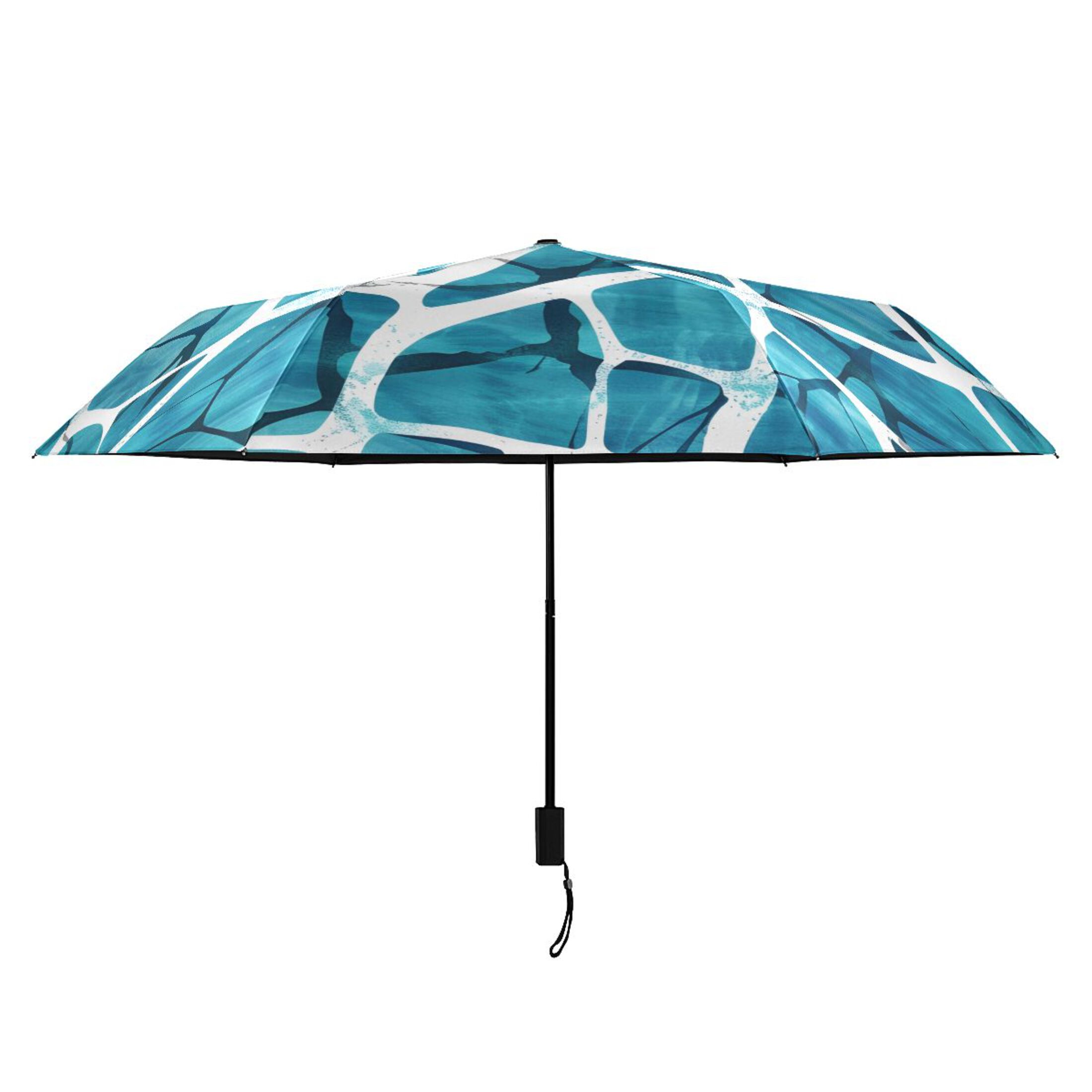 ALAZA Abstract Marble UPF 50+ Compact Folding Umbrella for Rain Travel Umbrella Packable