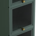 thumbnail image 6 of Living Room Cabinets Modern Four-tier Glass Door Cabinet with Featuring Five-tier Storage, for Entryway Living Room Bathroom Dining Room,Dark Green,Metal Cabinets, 6 of 6