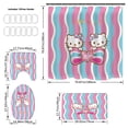 thumbnail image 5 of Cortina de ducha de poliéster resistente al moho e impermeable con estampado digital de gatitos de dibujos animados, 5 of 5