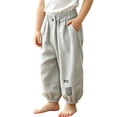 thumbnail image 2 of Bixock Toddler Boys Pants Cotton Elastic Waist with Pockets Soild Color Loose Casual Pants Soft Breathable Workout Activewear Boys Clothings Size 2-3Years, 2 of 5