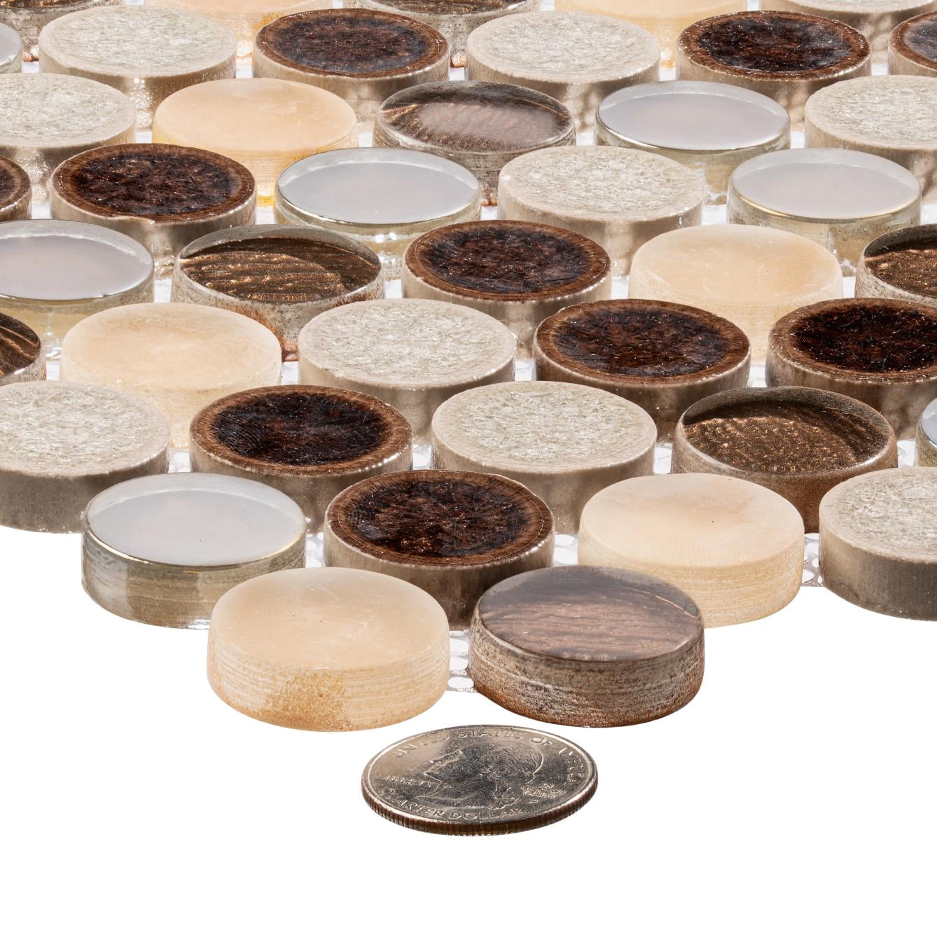 Polka 1" x 1" Penny Round Mosaic Tile