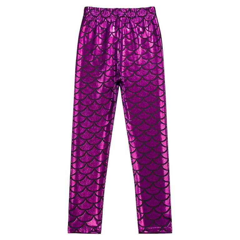  YogaBerries Mermaid Leggings for Girls Kids Pants Capri for  Dance (Purple Mermaid, 5/6) : Clothing, Shoes & Jewelry