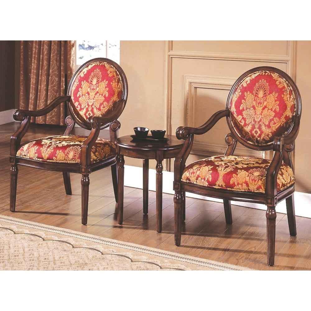 Best Master Furniture's Maddison 3-Piece Traditional Living Room Accent Chair and Table Set 