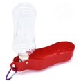 thumbnail image 1 of Dispensador de agua portátil para perros de 500 ml, botella de agua de viaje con gancho, botella de agua con bebedero para perros, cachorros, gatos, conejos, cobayas y otras mascotas (rojo) ER, 1 of 5
