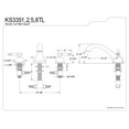 thumbnail image 4 of Kingston Brass KS3355TL 8 Inch -18 Inch Widespread Roman Tub Filler - Oil Rubbed Bronze, 4 of 4
