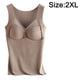 thumbnail image 2 of Camisas térmicas sin mangas para mujer con sujetador, chaleco con cuello en V, ropa interior, chaleco cálido para mujer con cojín - Gris, 2 of 5