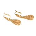 thumbnail image 3 of Yoursfs Filigree Teardrop Leverback Dangle Earrings for Women 18K Gold Plated Hypoallergenic Piercing Earrings for Wedding Prom Jewelry, 3 of 6