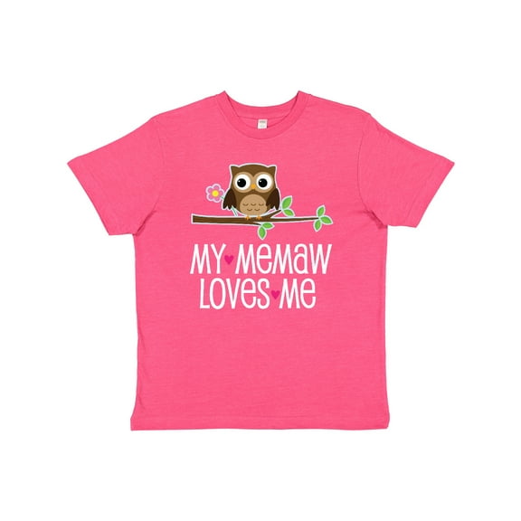 Inktastic My Memaw Loves Me Grandkids Owl Youth T-Shirt