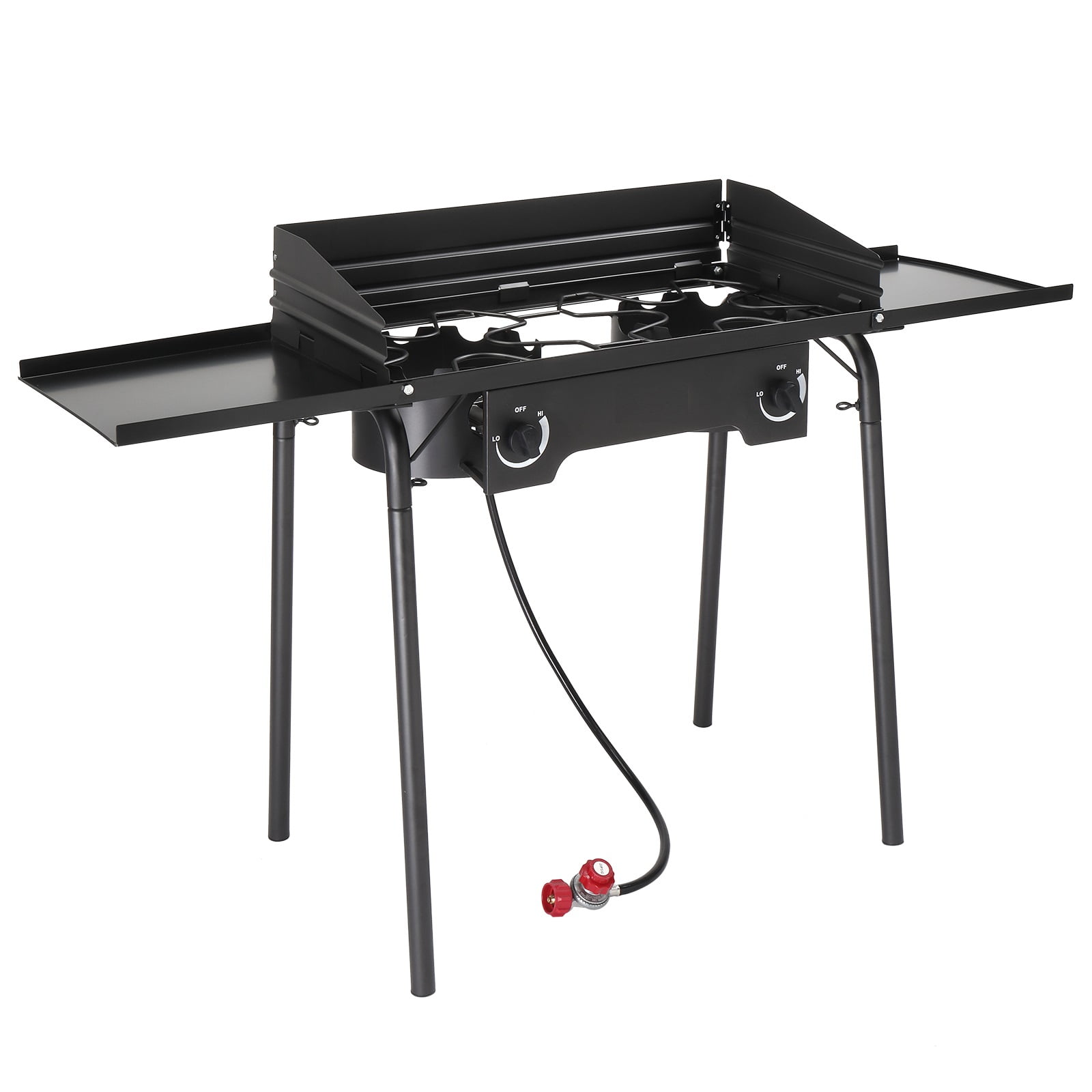 GoDecor 2 Burner 150000 BTU Propane Cooker Outdoor Camping Stove w/Side Shelves