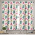 thumbnail image 2 of Ambesonne Beach Valance & Curtain, Swimwear and Bikinis Plot, 55"x36", Pastel Pink and Cadet Blue, 2 of 7
