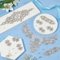 thumbnail image 5 of 8 PCS 4Style Crystal Rhinestone Applique Wedding Rhinestone Appliques Iron on/Sew on Rhinestone Bridal Patches Silver Bridal Wedding Appliques for Wedding Dress Belt Decoration, 5 of 9