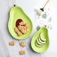 thumbnail image 3 of Avocado Shaped Salad Dish Dessert Plate Fruit Storage Dish Ceramic Plate Green (6.5 Inches), 3 of 8