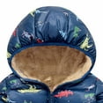 thumbnail image 3 of Hicidod Toddler Fleece Jacket Hooded Long Sleeve Winter Warm Down Coats Cute Printed Lined Fleece Padded Puffer Jackets, 3 of 5