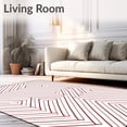thumbnail image 2 of ODIKA 4'x6' Machine Washable Non-Slip Area Rug, Minimalist Chevron Stripes with Subtle Ombre Fade and Sleek Lines High Traffic Rug with Pad, White, 530359, 2 of 8