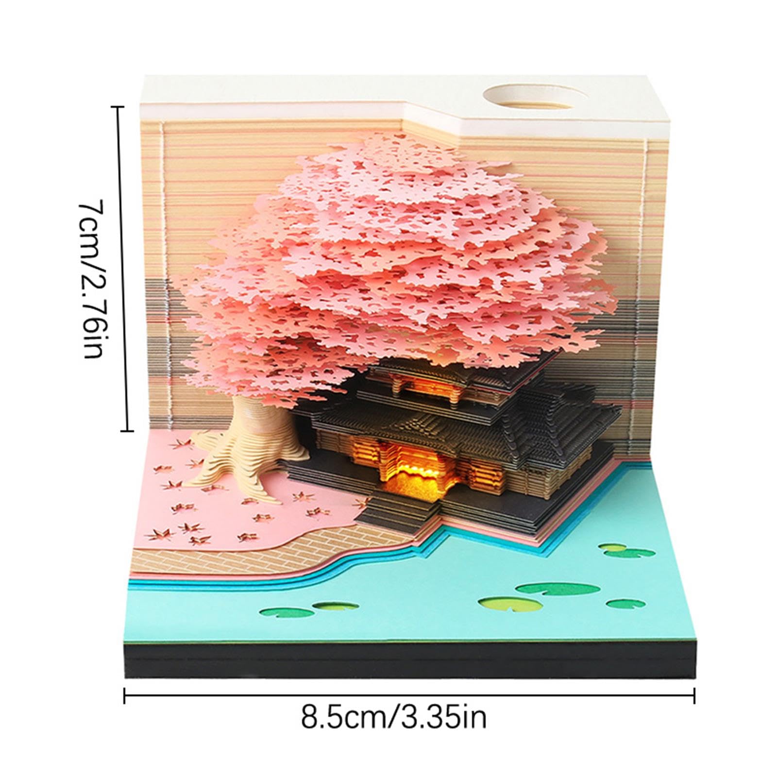 3d Calendar 2025 With LED Lights, Paper Carving 3D Castle Calendar School Home Clearance