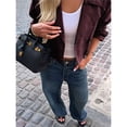 thumbnail image 4 of Chaquetas para Mujer, Informales, Holgadas, Cómodas, Estilo Utilitario, con Botones y Solapa Grande, , para Mujer. Vino Tinto S, 4 of 7