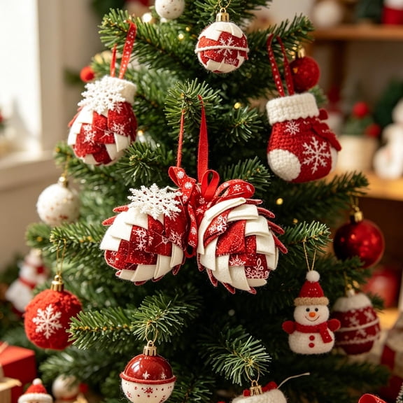 Christmas Decorations Velvet Pinecone Ball Ornament Handmade Hanging for Xmas Tree Mantel Fireplace Window Home Porch Holiday Party Decorations