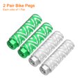 thumbnail image 3 of Uxcell 2 Pairs Bike Pegs Aluminum Alloy Rear Stunt Pegs Anti-Skid Foot Pedals fit 3/8" Axles for Mountain Bike BMX, Green & Silver, 3 of 6