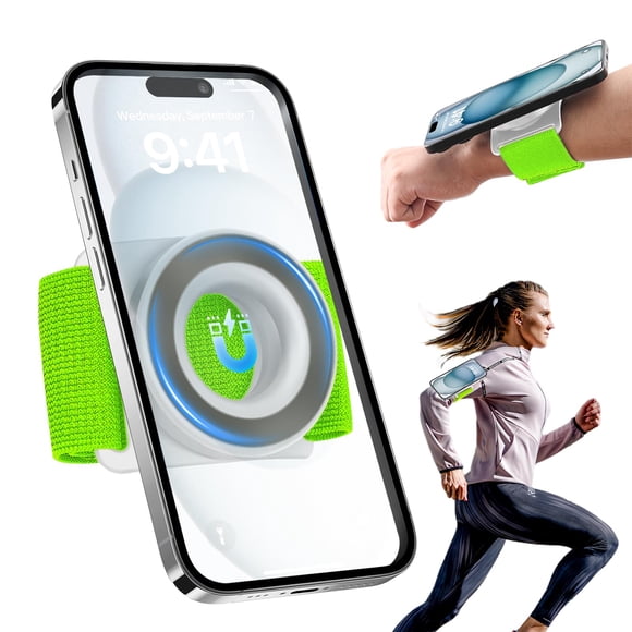 Soporte magnético de muñeca TOPGO para iPhone para correr, color verde