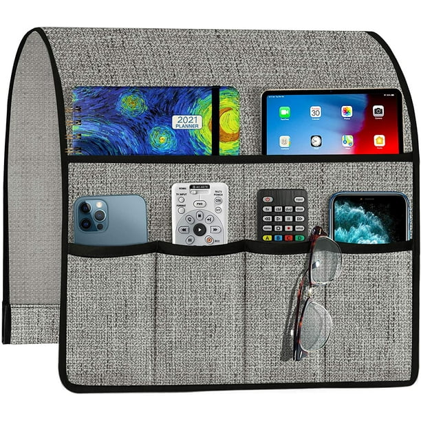 SHTUUYINGGThick Linen Armchair Caddy TV Remote Holder for Couch