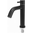 thumbnail image 1 of Stainless Steel Single Cold Water Faucet for Bathroom Sink with Hose - Black, 1 of 5