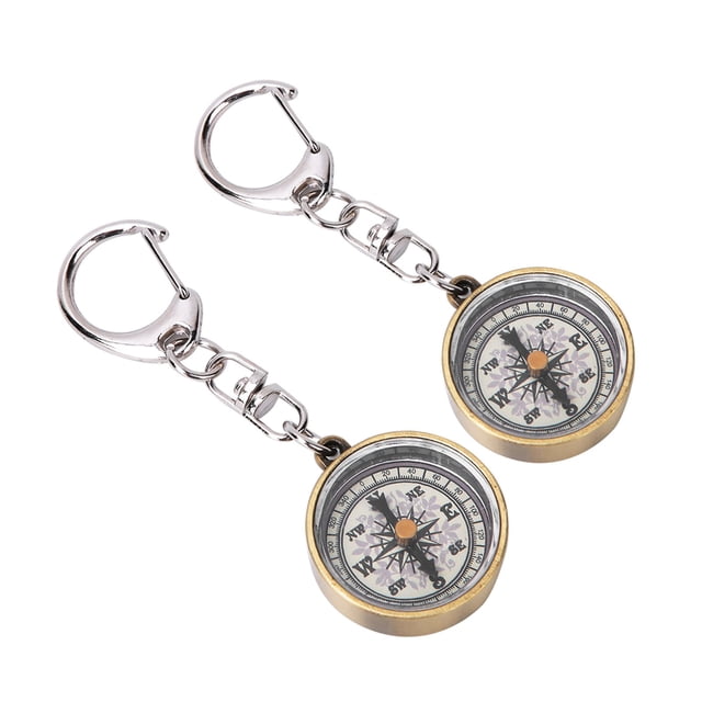 2PCS Petit, Porte-Clés Vintage en Alliage de Zinc Portable Porte-Clés Compact pour Outils de Navigation Extérieure