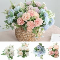 SPRING PARK Artificial Carnations Flowers Bouquet Silk Flowers for Mother's Day Wedding Party Festival Decor